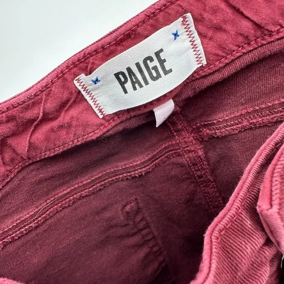 PAIGE Dark Burgundy CIGARETTE SKINNY JEANS Denim Preppy WOMENS 27 - Picture 7 of 7